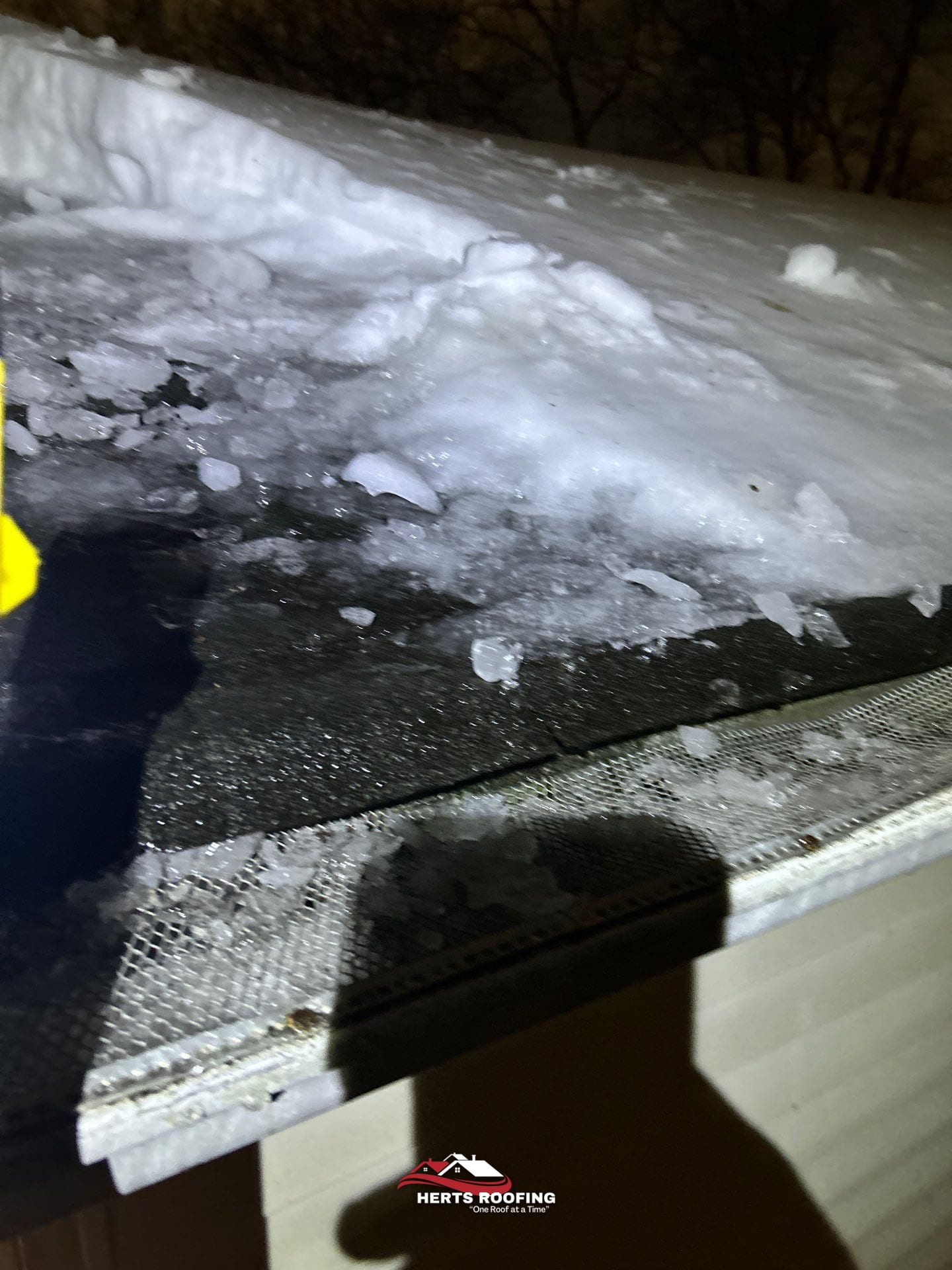 Storm Damage Restoration for Ice Dam Issue in Cranford — during photo