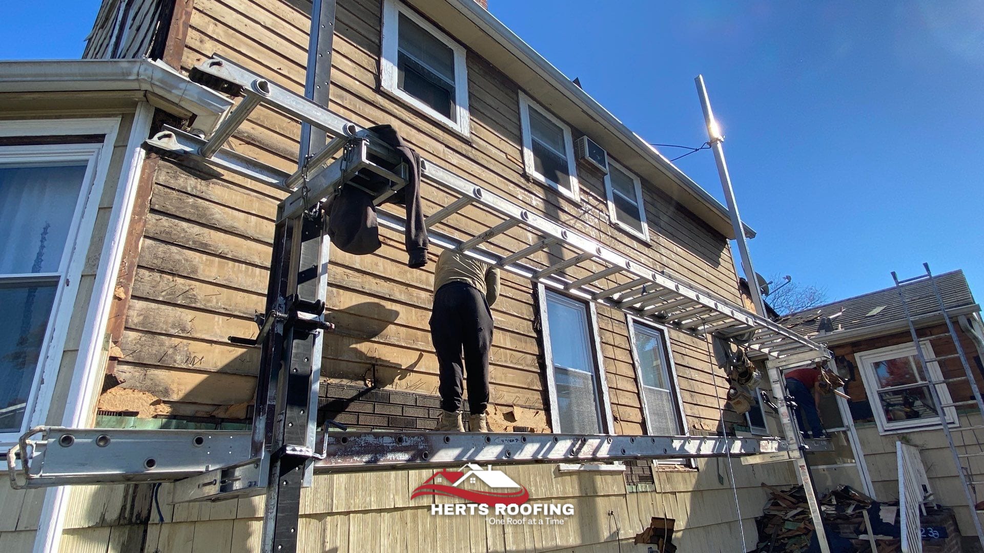 Siding Installation in Cranford, NJ — during photo