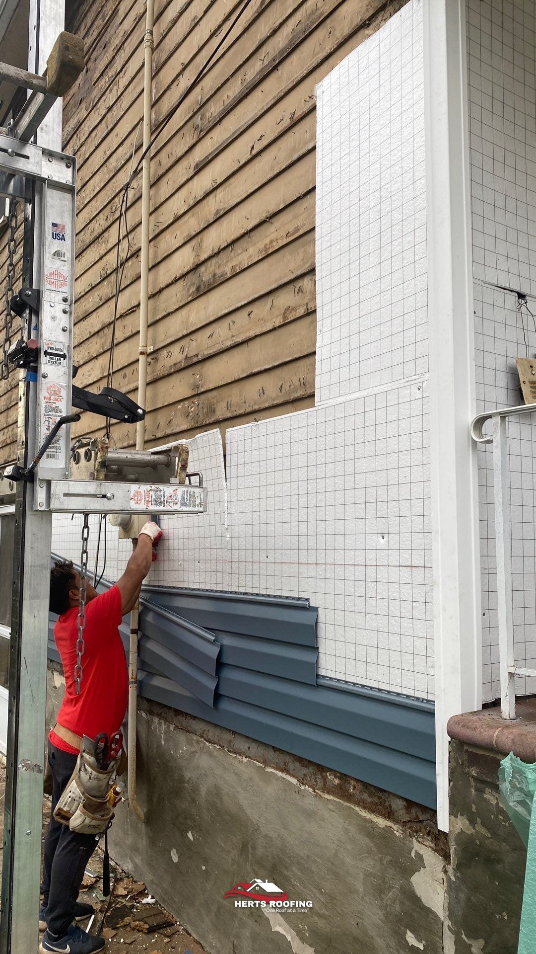 Siding Installation in Cranford, NJ — during photo