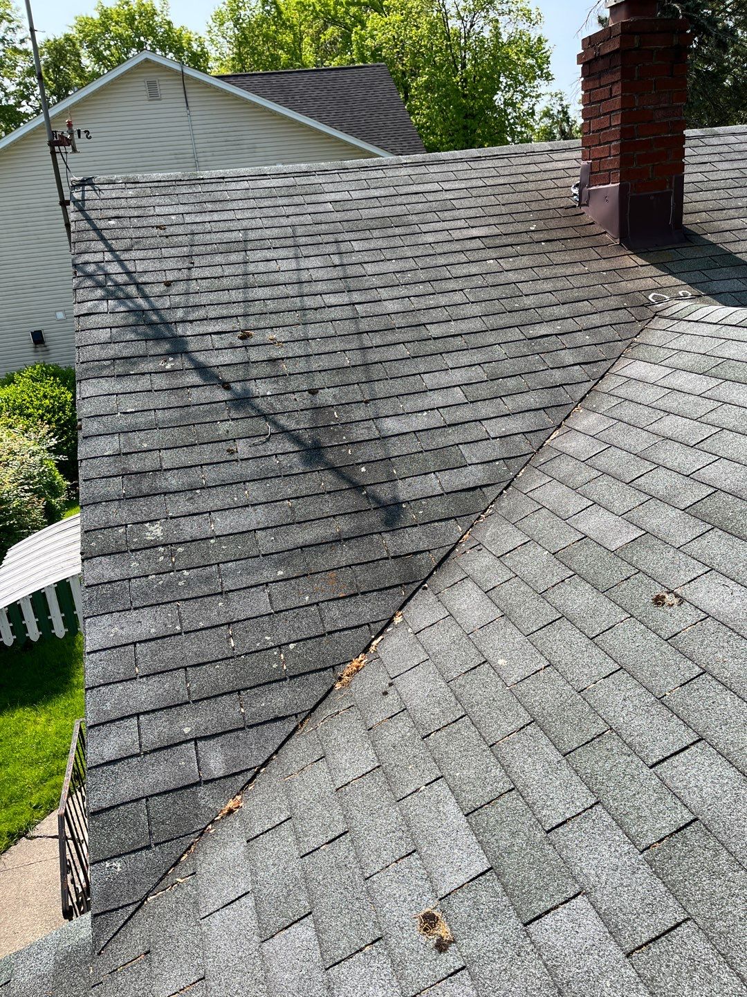 roof repair project — during photo