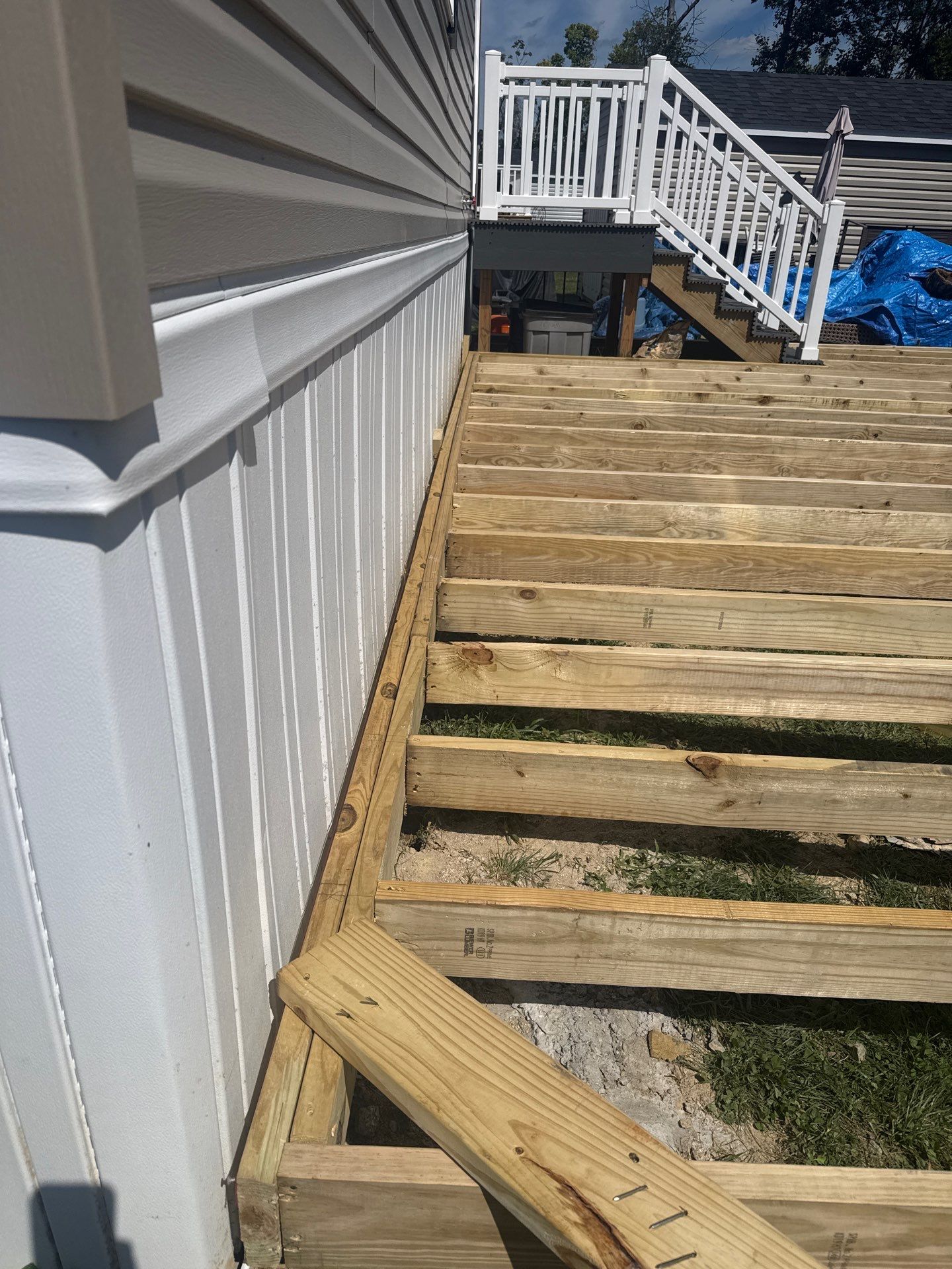 deck construction project — during photo
