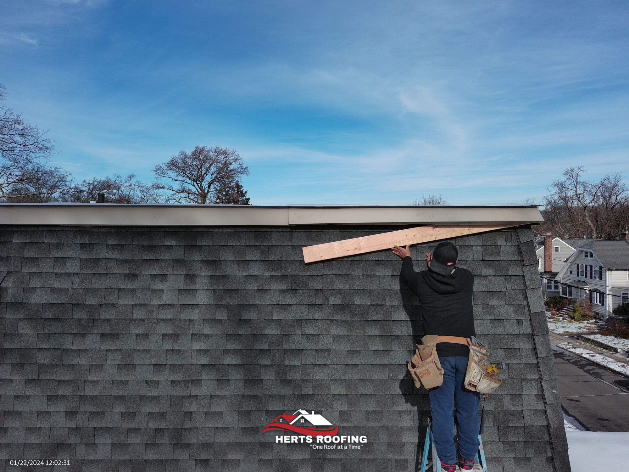 Roof Repair in Cranford, NJ — during photo