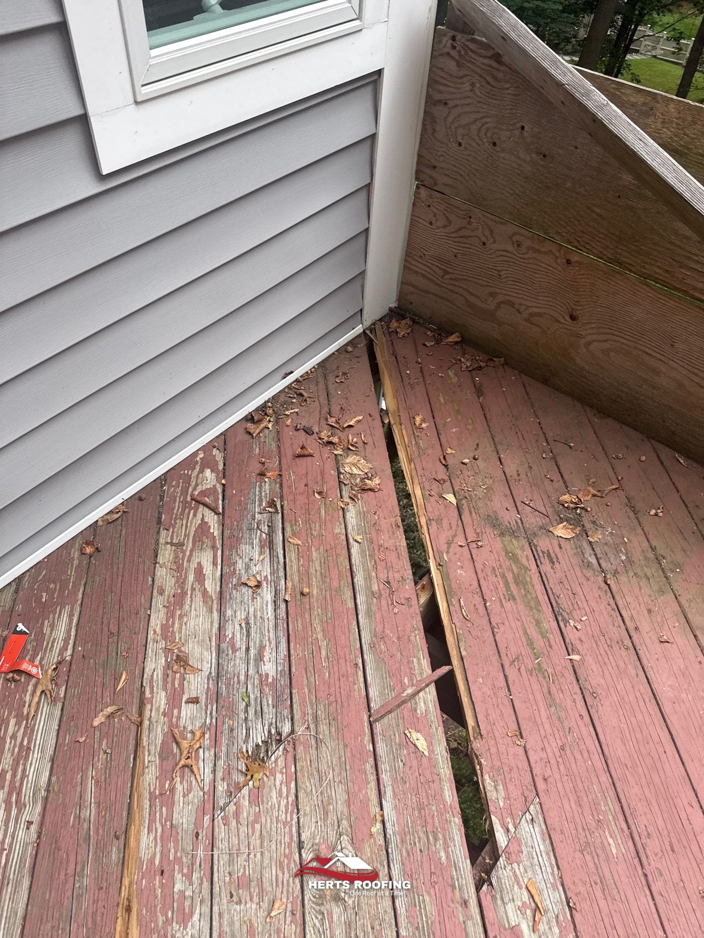 Deck Replacement: Decking, Stairs, and Aluminum Railing — during photo