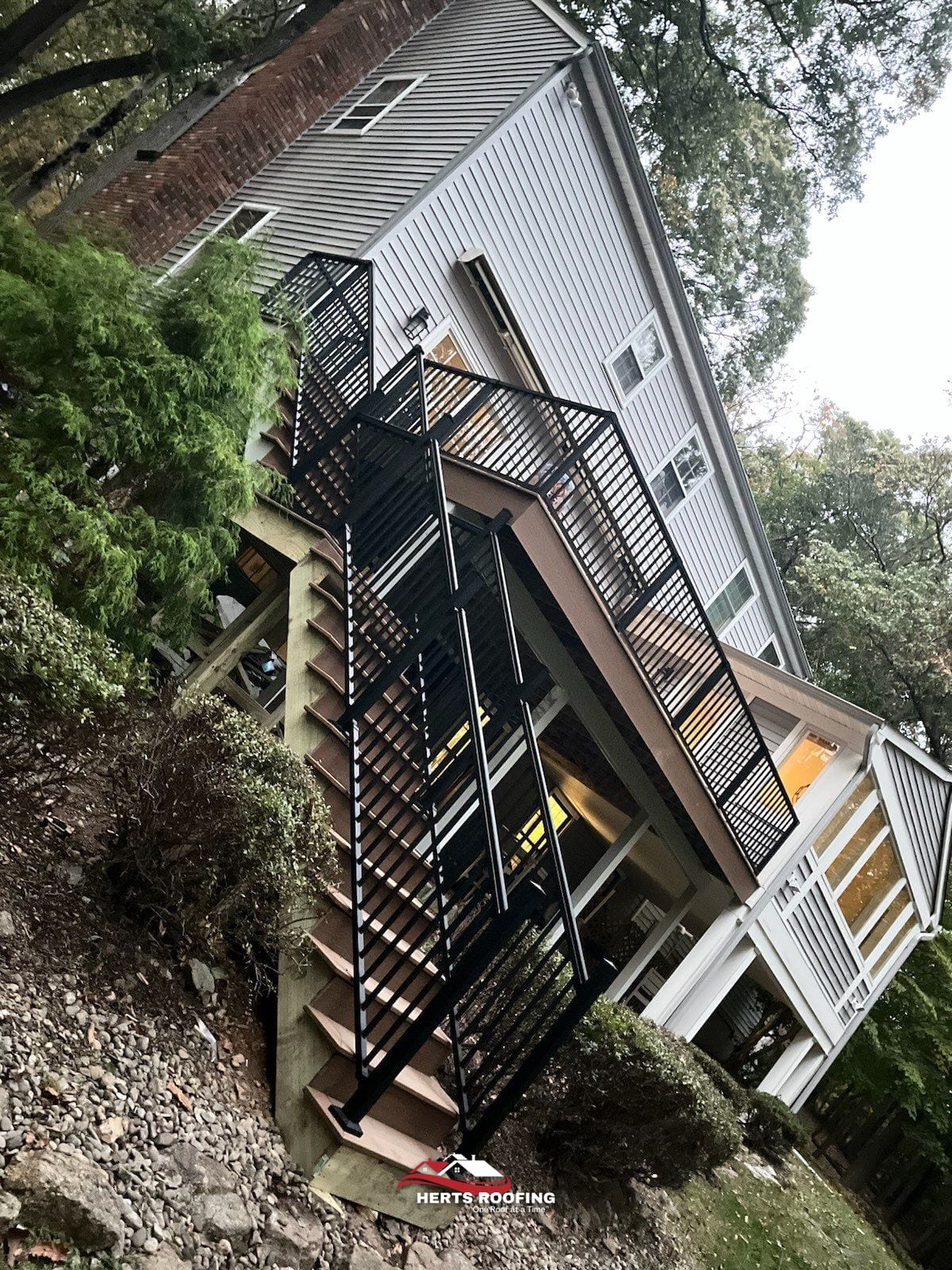 Deck Replacement: Decking, Stairs, and Aluminum Railing — during photo