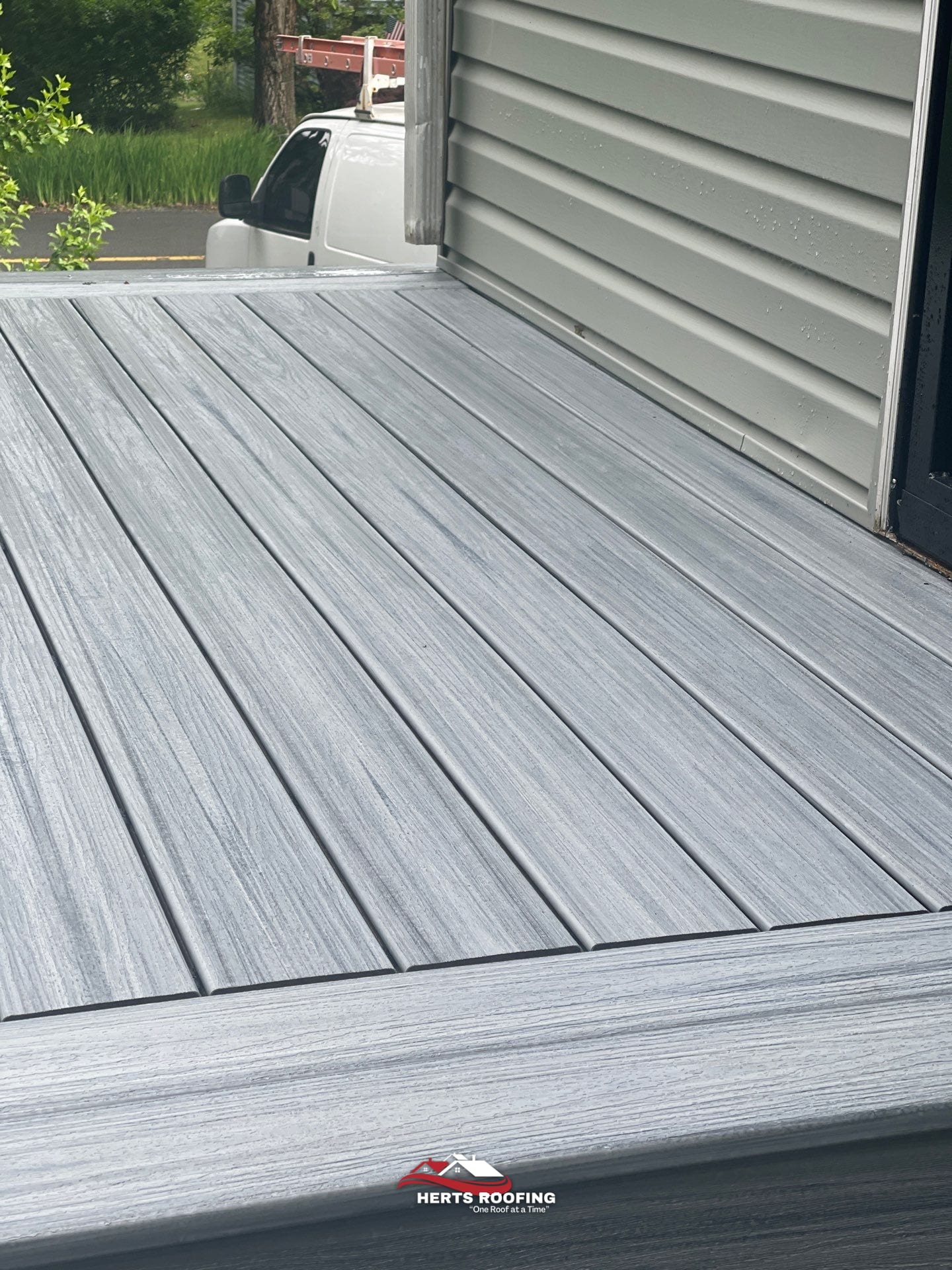 Deck Construction Project in Pocono Summit, PA — during photo