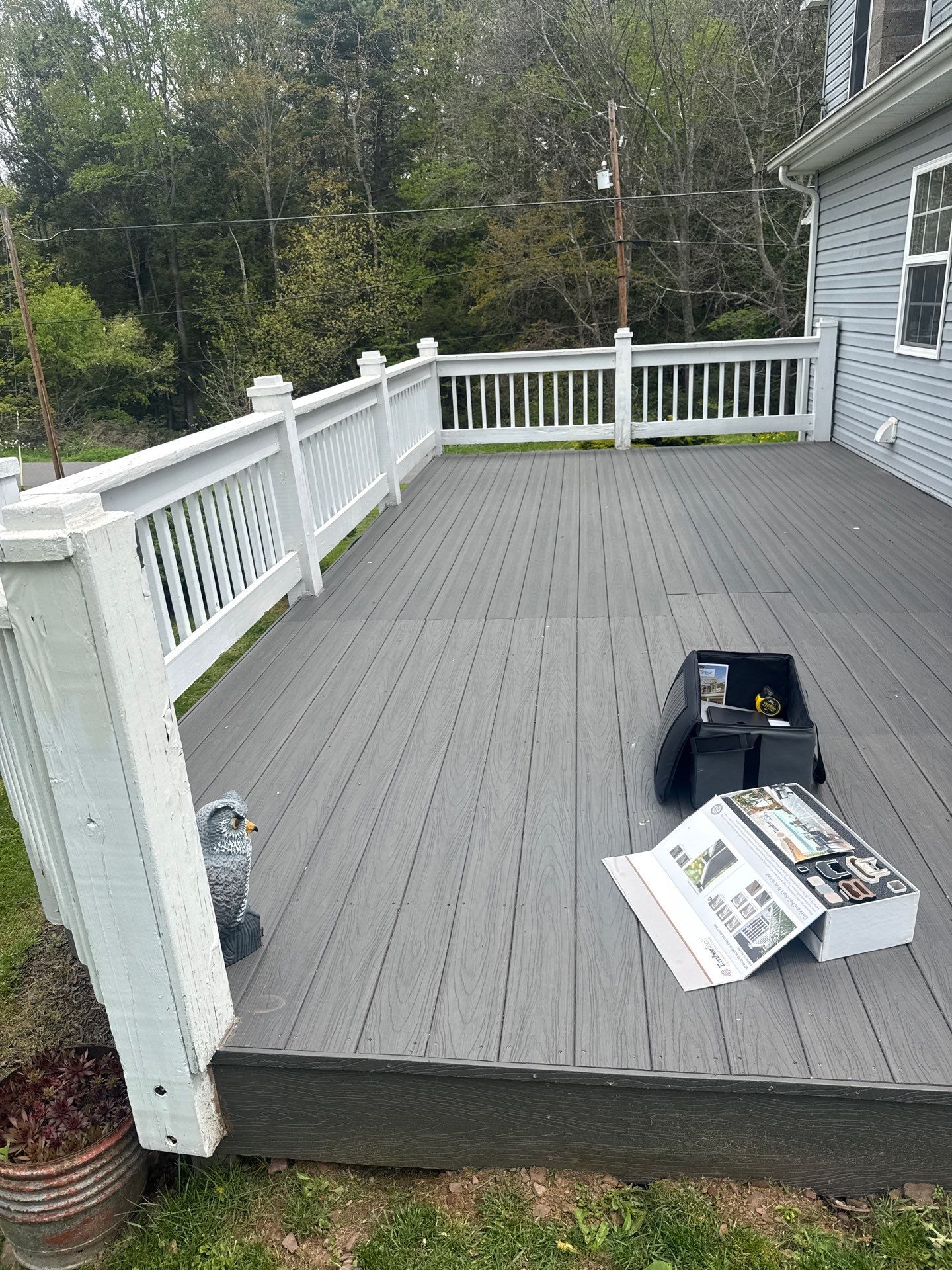 deck construction project — during photo