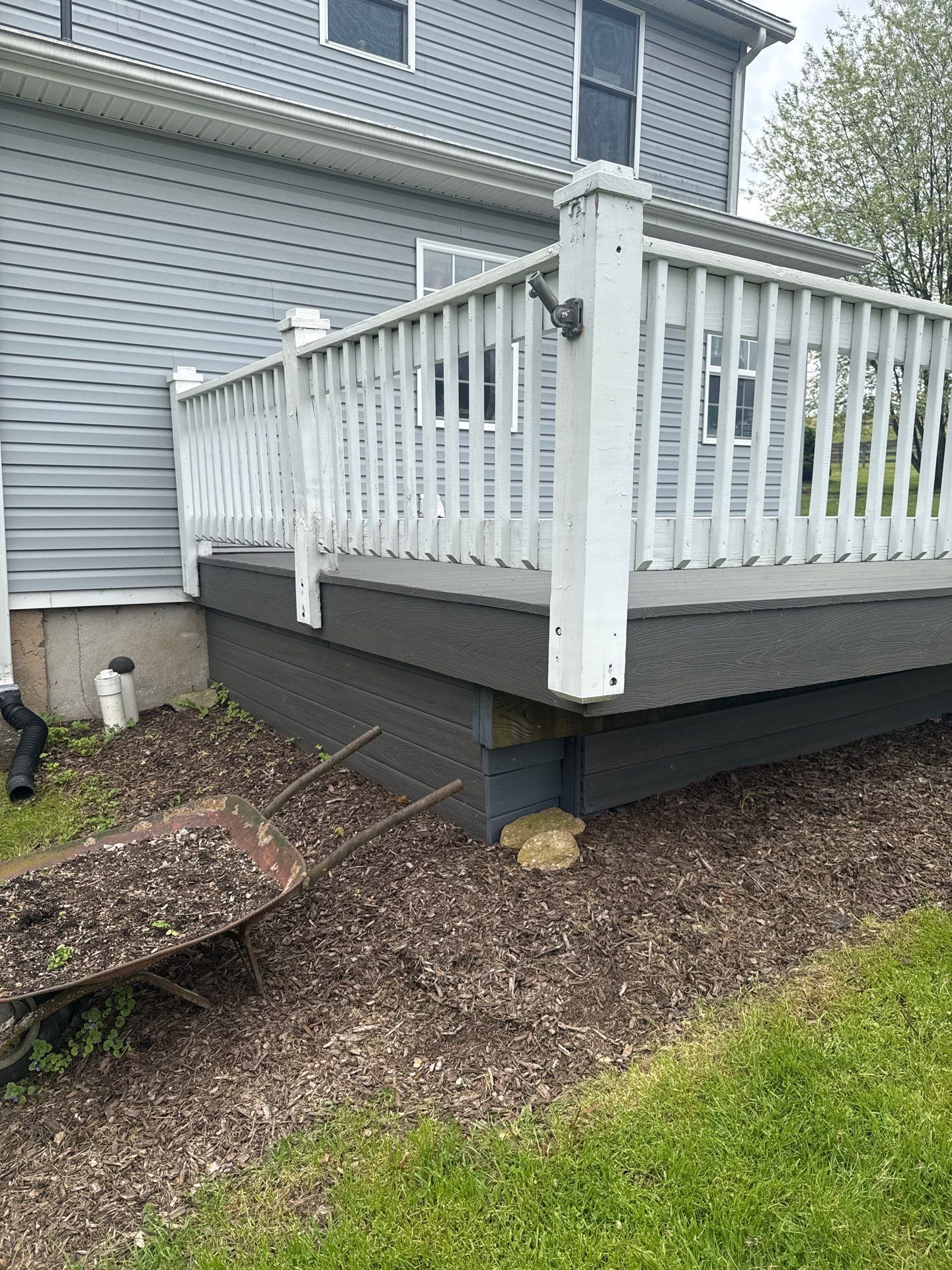 deck construction project — during photo