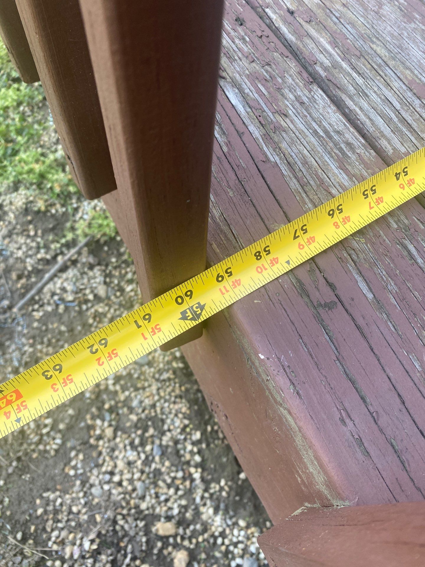 deck construction project — before photo