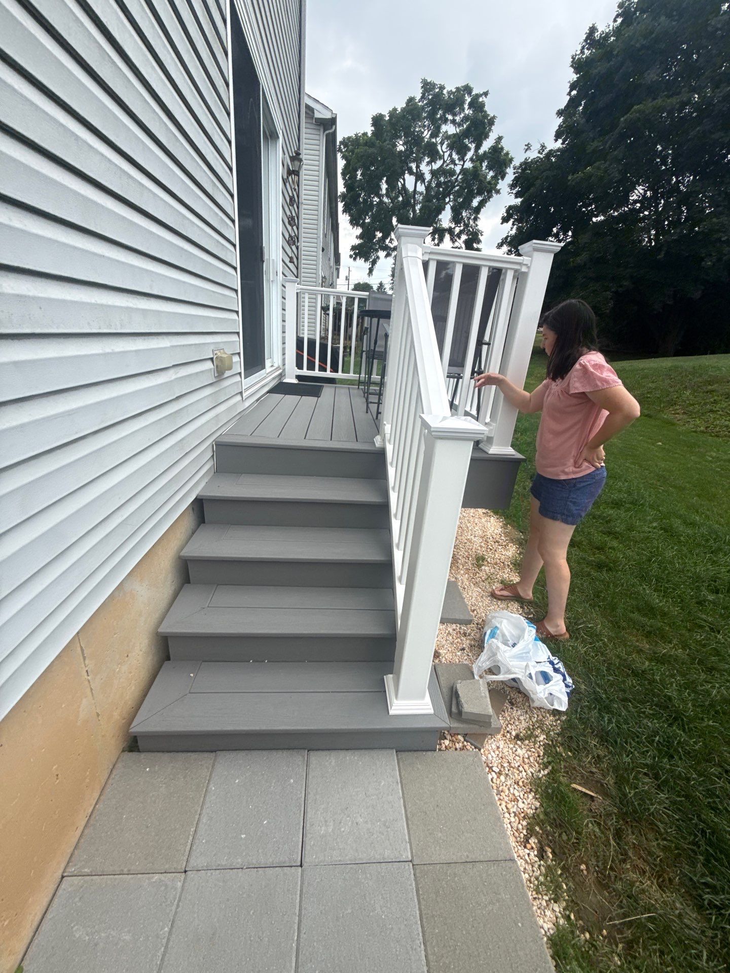 deck construction project — during photo
