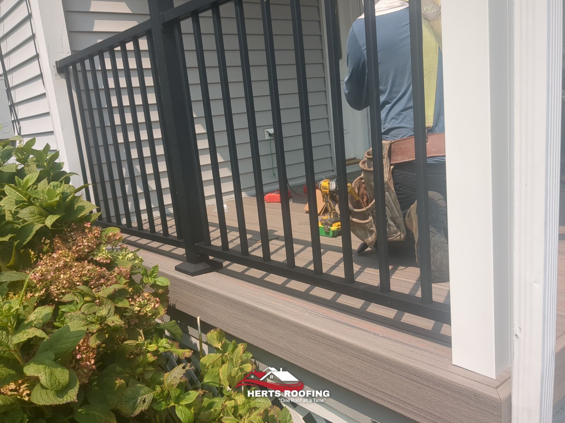 Building a Front Porch Deck in Cranford, NJ — during photo