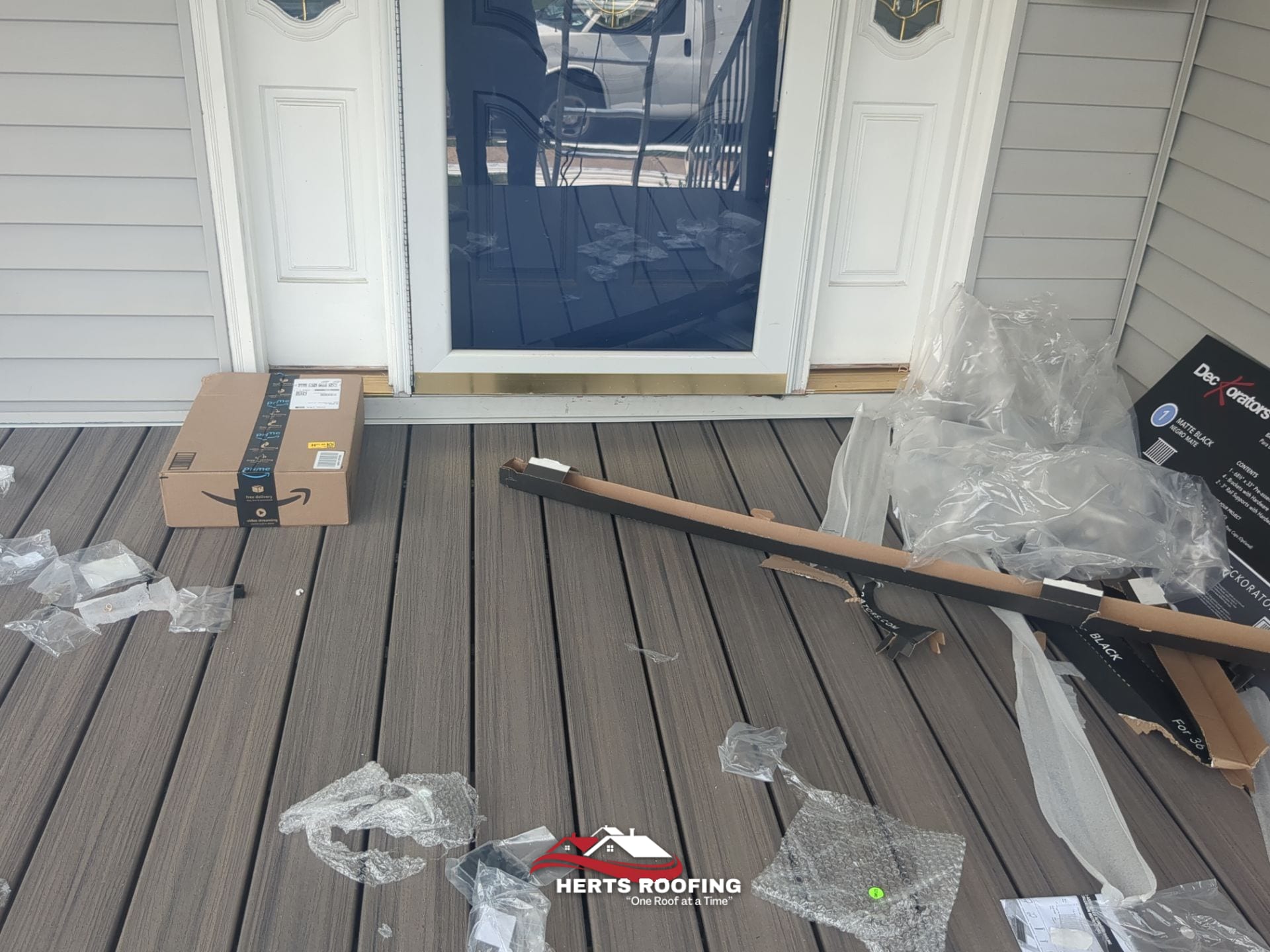Building a Front Porch Deck in Cranford, NJ — during photo