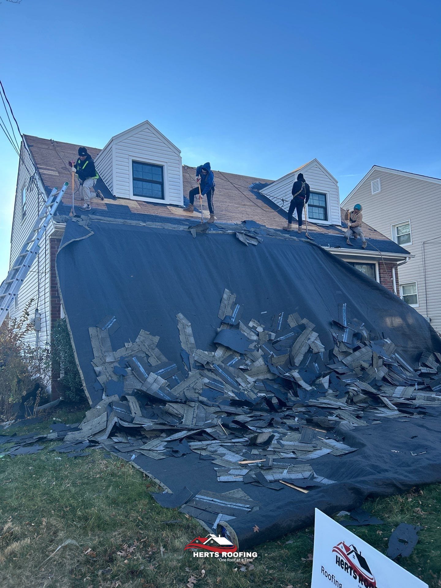 Roof Replacement by Herts Roofing & Construction — during photo